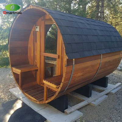 Spa à vapeur à sec bois chauffé à l'extérieur baril imperméable Sauna salle d'utilisation jardin