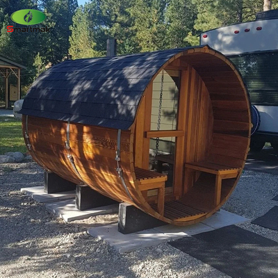 Spa à vapeur à sec bois chauffé à l'extérieur baril imperméable Sauna salle d'utilisation jardin