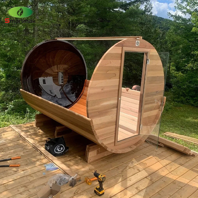 Sauna extérieure en bois en fût Sauna en bois massif pour le jardin