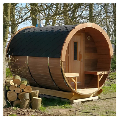 Sauna en bois massif étanche à l'eau pour 2 à 6 personnes