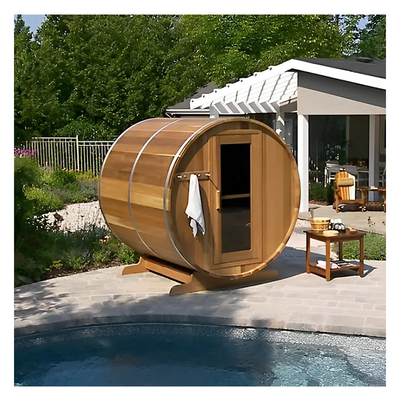 Sauna en bois massif étanche à l'eau pour 2 à 6 personnes