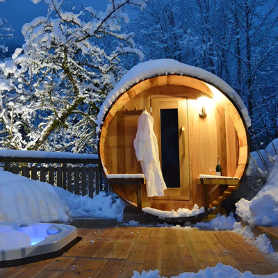 Sauna à vapeur sèche en bois Salle de sauna santé Baril de bain en bois Saunas à vapeur