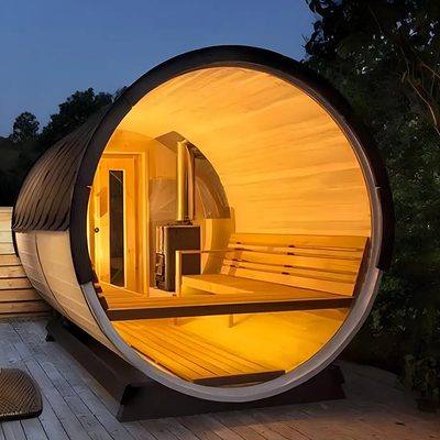 Sauna à vapeur sèche en bois Salle de sauna santé Baril de bain en bois Saunas à vapeur
