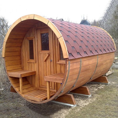 Sauna extérieur en cèdre, cuisinier à bois, sauna à vapeur pour 6 personnes