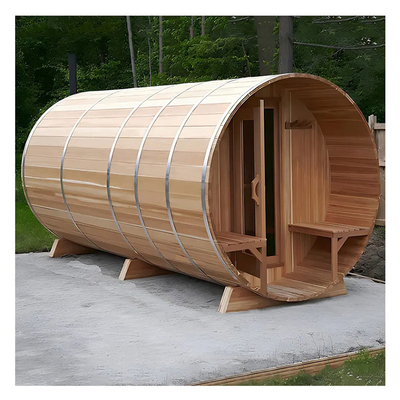 Saunas à vapeur en fût extérieur en bois de cèdre avec poêles à bois