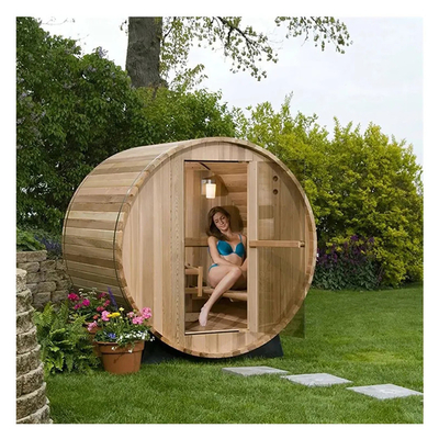 Saunas à vapeur en fût extérieur en bois de cèdre avec poêles à bois