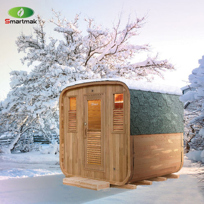 Cube Sauna extérieur sec avec poêle, Sauna de cèdre pour 4-6 personnes