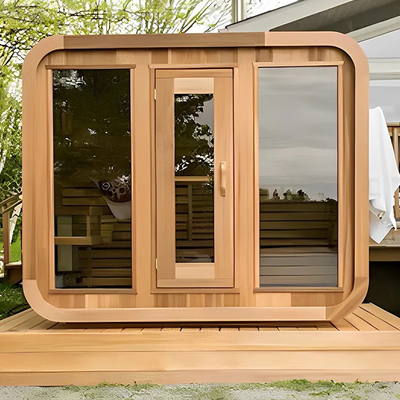 5-6 personnes Sauna extérieur sec en verre complet avec ventilation réglable Assemblage du système de musique Bluetooth requis