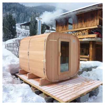 Sauna en plein air en verre sec avec ventilation réglable Système de musique Bluetooth Voltage 220V