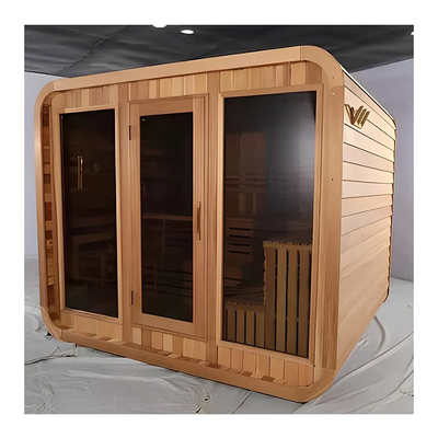 5-6 personnes Sauna extérieur sec en verre complet avec ventilation réglable Assemblage du système de musique Bluetooth requis