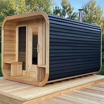 Sauna sec extérieur de cèdre pour la détente et la santé Capacité de 5-6 personnes avec service d'installation de ventilation réglable