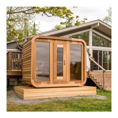 Sauna à l' extérieur à sauna sec Barrique de cèdre rouge Cube Sauna pour 6 à 8 personnes