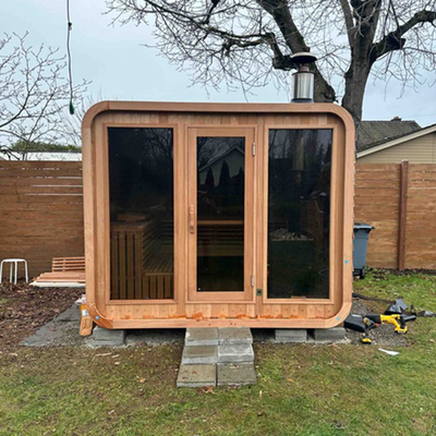 Sauna extérieur sec 6-8 personnes Sauna à vapeur en bois de cèdre rouge canadien pur