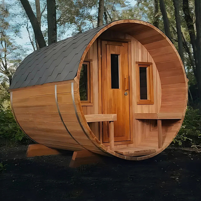 Hôtel extérieur Sauna en bois massif Thermo Sauna en bois Baril Panneau de commande informatique Sauna traditionnel