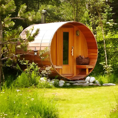 4.5KW Cuisinier à commande interne Chauffe-eau Sauna à fût en bois en cèdre rouge canadien