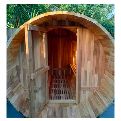 Sauna à fût panoramique en bois 4-8 Sauna à fût traditionnel à bois