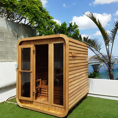 Ventilation réglable Sauna de cèdre pour 5-6 personnes Porte en verre trempé Facile à assembler