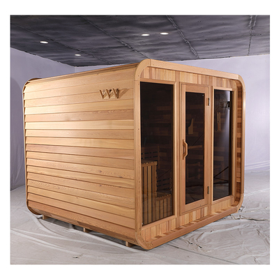 Système de musique Blue Tooth Sauna en cèdre porte vitrée extérieure Sauna à sec avec bois de lierre