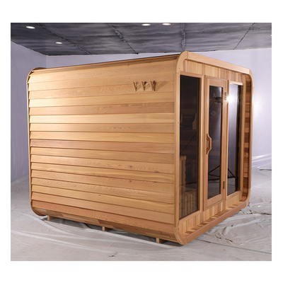 Système de musique Blue Tooth Sauna en cèdre porte vitrée extérieure Sauna à sec avec bois de lierre