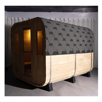 Sauna extérieur de luxe pour 5 à 6 personnes, porte de verre complète, sauna sec avec système de musique Bluetooth