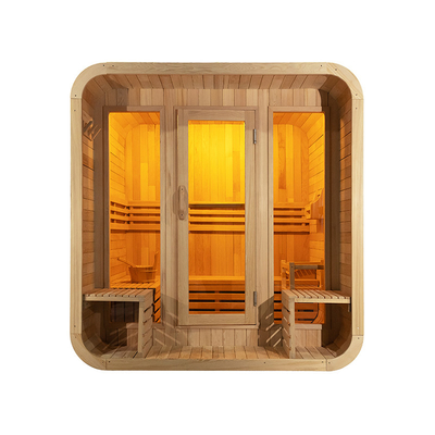 Sauna extérieur à sec pour 5 à 6 personnes, sauna en bois, porte vitrée complète, salle de sauna de santé