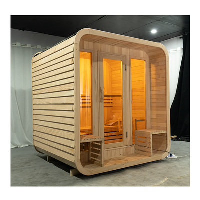 Sauna à sec extérieur sur mesure pour 5 à 6 personnes 220V en bois d'ortie 8 mm en verre trempé