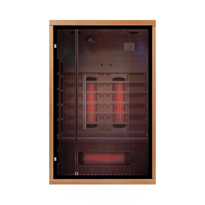 1750W Hemlock / Cedar Sauna à domicile avec système de sécurité en bois de couleur en forme rectangulaire