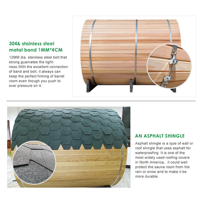 Luxueux sauna à fût en bois avec un chauffage de 4,5 kW / 6 kW peut accueillir 2 à 8 personnes 220V / 380V tension