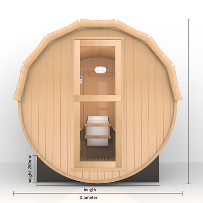 Luxueux sauna à fût en bois avec un chauffage de 4,5 kW / 6 kW peut accueillir 2 à 8 personnes 220V / 380V tension