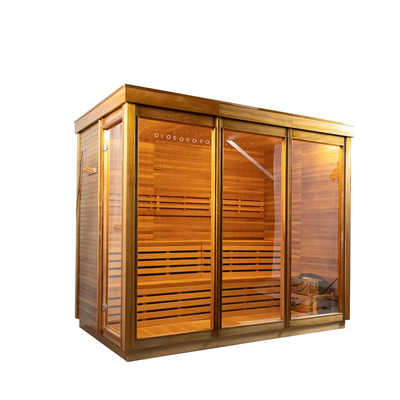 Panneau de commande à écran tactile 6KW Cuisinier chauffant Hemlock / Sauna à vapeur de cèdre rouge Avec lumière LED