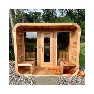 Sauna sec extérieur en cèdre pour 5-6 personnes avec porte en verre / système de musique Bluetooth