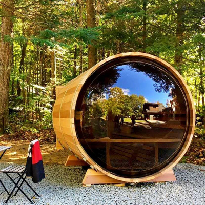 Sauna extérieur en verre réglable pour 5 à 6 personnes
