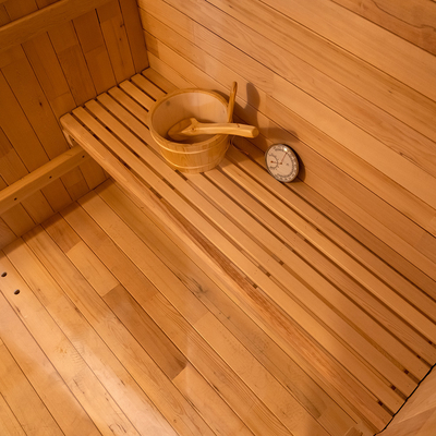 Sauna sec extérieur en cèdre pour 5-6 personnes avec porte en verre / système de musique Bluetooth