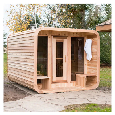 Sauna à sec extérieur avec porte en verre - Plage de température de 15 à 90 ° C