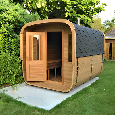 Sauna à sec extérieur avec porte en verre - Plage de température de 15 à 90 ° C