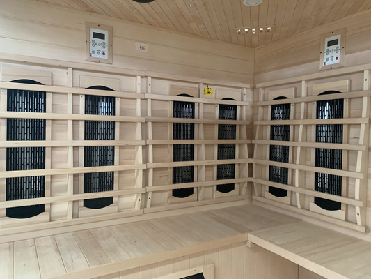 Cartel infrarouge de vapeur de 4 personnes de vapeur de sauna de cigûe en bois résidentielle de pièce