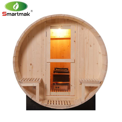 Sauna de baril de vin en bois de pin de jardin de pièce de sauna d'extérieur de séquoia de 4 personnes