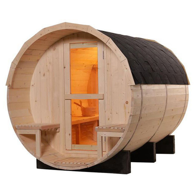 Sauna de baril de vin en bois de pin de jardin de pièce de sauna d'extérieur de séquoia de 4 personnes