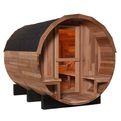 Solide de PreBuild Cedar Wood Barrel Sauna Steam rouge avec le fourneau 4.5KW électrique