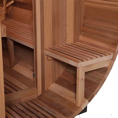 Le baril rouge de pièce de Cedar Wood Fired Barrel Sauna a formé la personne 2 - 4