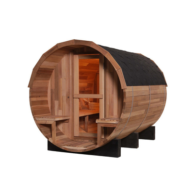 Le baril rouge de pièce de Cedar Wood Fired Barrel Sauna a formé la personne 2 - 4