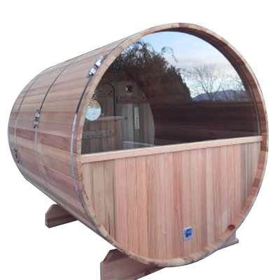 Personne de RoHS 8 autour de sauna extérieur Cedar Barrel Sauna Wood Stove rouge