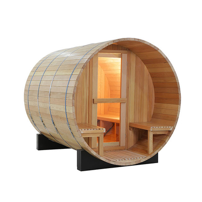 pièce en bois de sauna de baril de cigûe d'arrière-cour de 1800x1800MM avec le porche