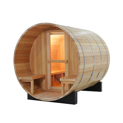 pièce en bois de sauna de baril de cigûe d'arrière-cour de 1800x1800MM avec le porche
