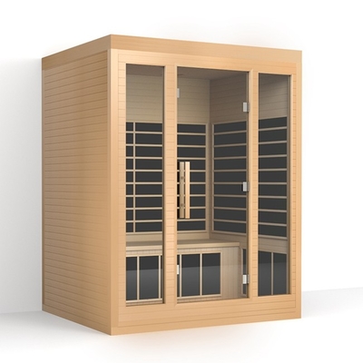 Sauna traditionnel d'intérieur de sauna de personne du cèdre rouge 3 avec la lumière menée de physiothérapie