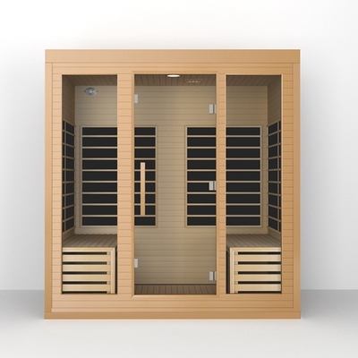 Personne infrarouge de la pièce 4 de sauna de cigûe spectre d'intérieur en bois de plein