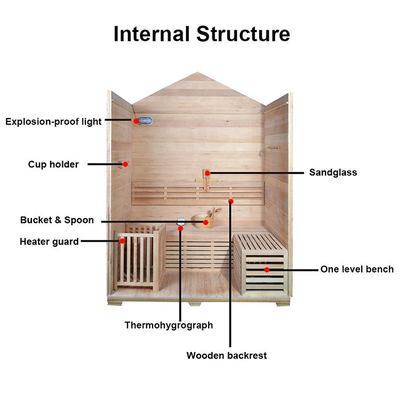 Pièce sèche extérieure de sauna de vapeur traditionnelle en bois d'ODM pour la personne 6