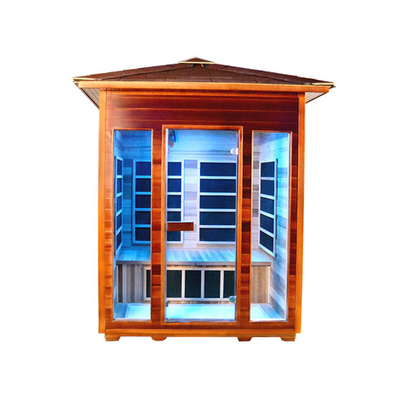 Sauna infrarouge lointain d'OEM en dehors de sauna extérieur de personne du cèdre rouge 4