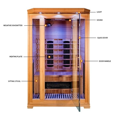 Pièce infrarouge de sauna de personne à la maison faite sur commande de la cigûe 2 avec l'oxygène Ionizer
