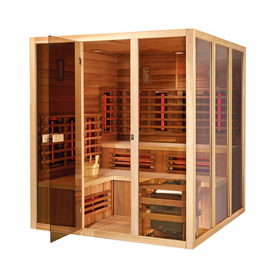 Canadien humide d'intérieur Cedar Steam And Infrared Sauna rouge de sauna de ménage